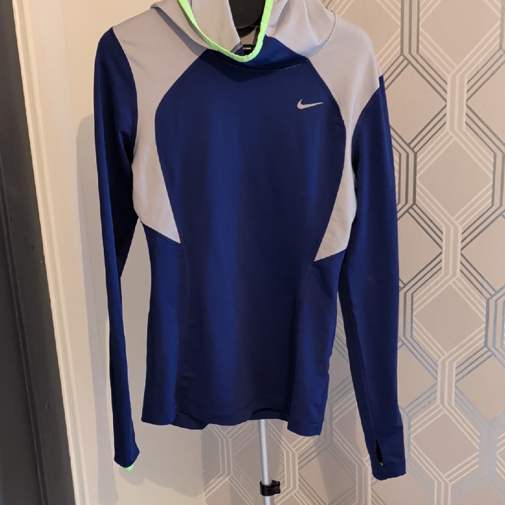 Nike Blue and Gray Performance Hoodie